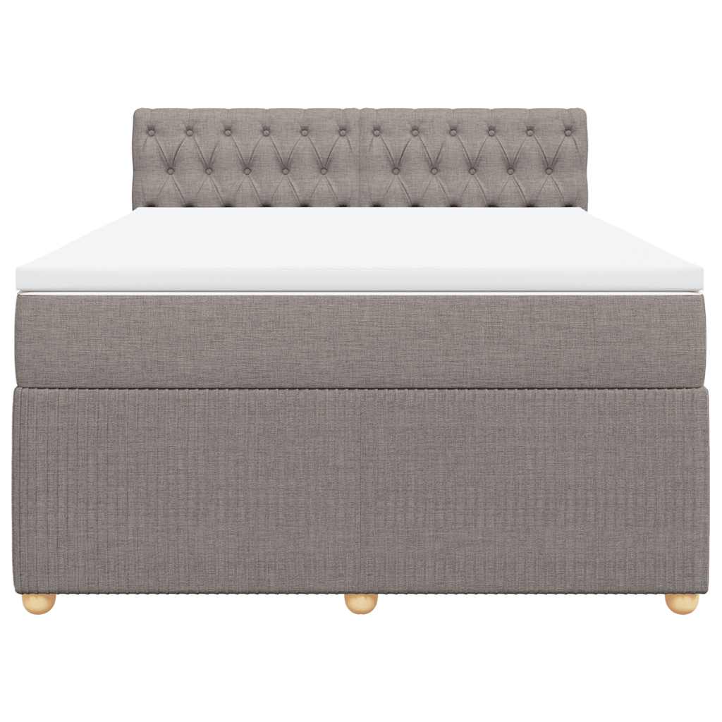 vidaXL Κρεβάτι Boxspring με Στρώμα Taupe 140x200 εκ. Υφασμάτινο