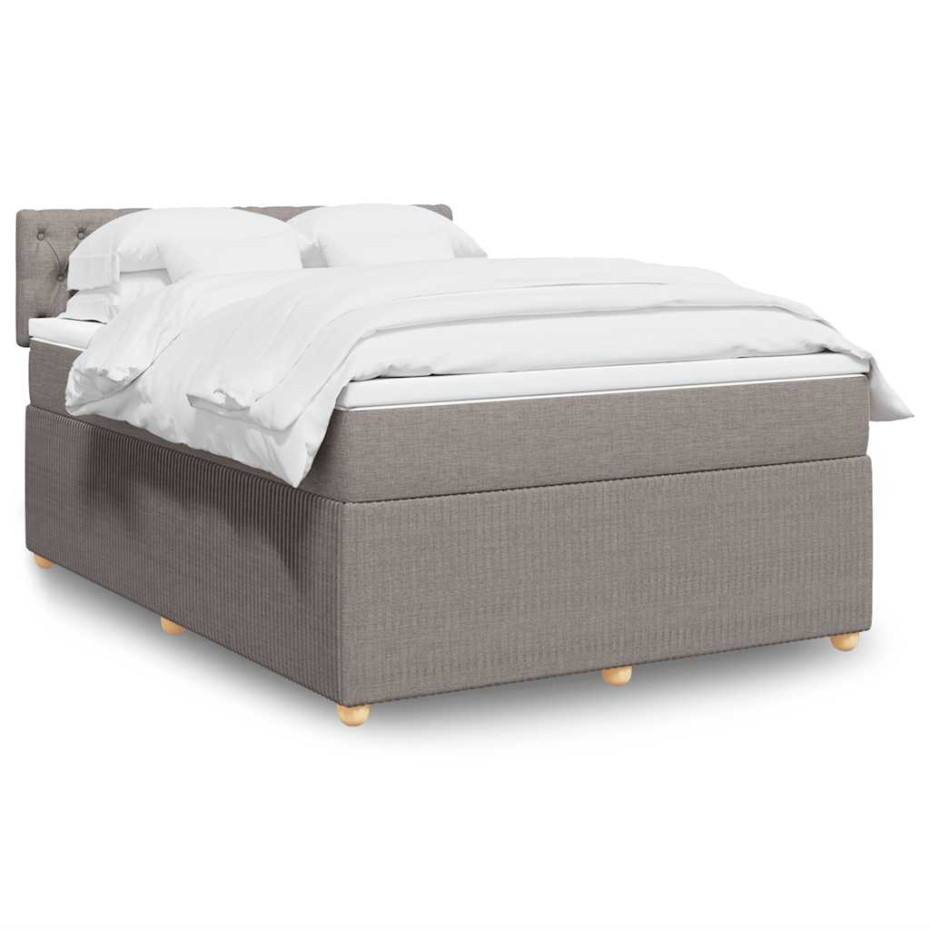 vidaXL Κρεβάτι Boxspring με Στρώμα Taupe 140x200 εκ. Υφασμάτινο