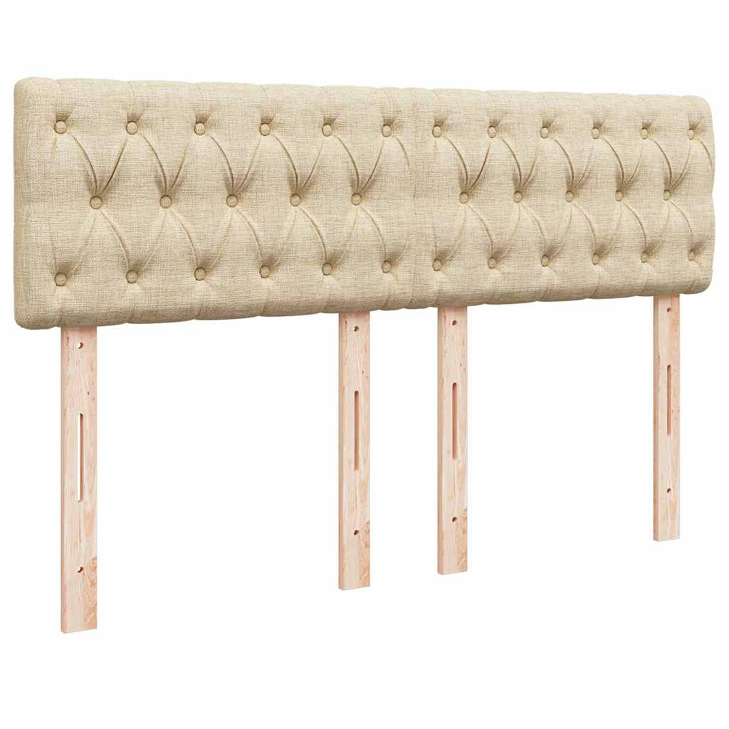 vidaXL Κρεβάτι Boxspring με Στρώμα Κρεμ 140x200 εκ. Υφασμάτινο