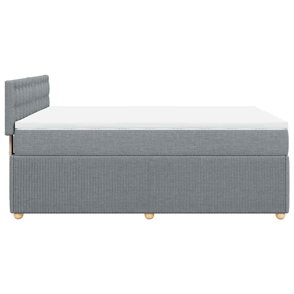 vidaXL Κρεβάτι Boxspring με Στρώμα Ανοιχτό Γκρι 140x200 εκ. Υφασμάτινο