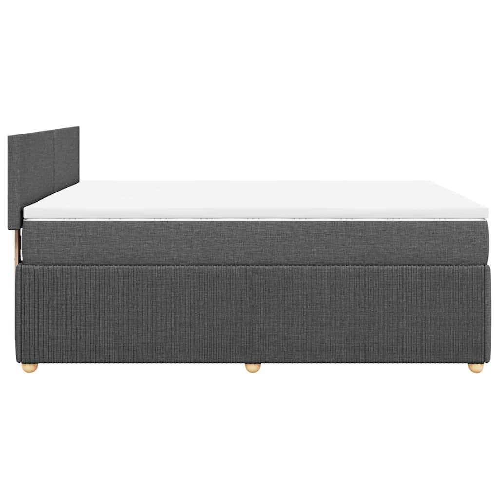 vidaXL Κρεβάτι Boxspring με Στρώμα Σκούρο Γκρι 160x200 εκ Υφασμάτινο