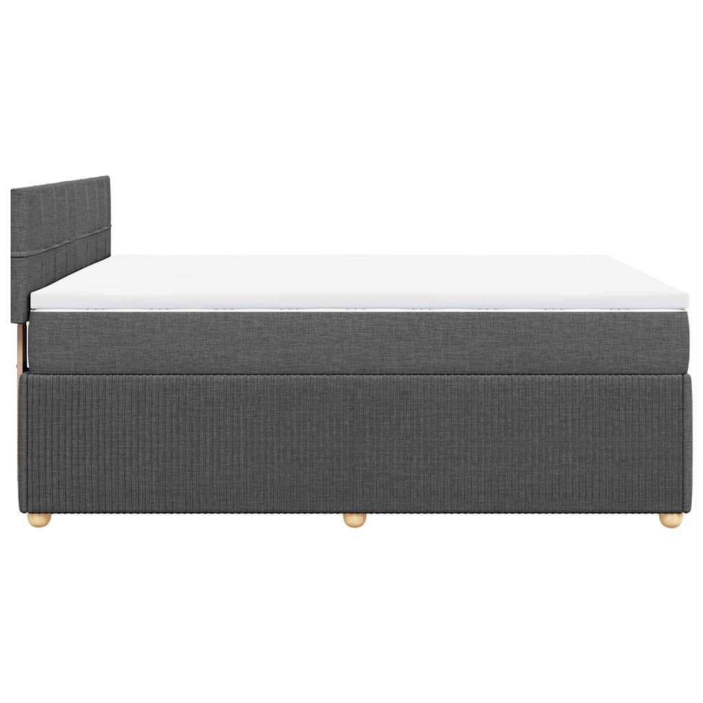 vidaXL Κρεβάτι Boxspring με Στρώμα Σκούρο Γκρι 160x200 εκ Υφασμάτινο