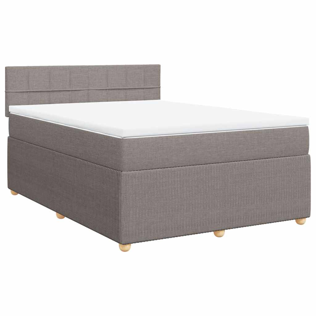 vidaXL Κρεβάτι Boxspring με Στρώμα Taupe 160x200 εκ. Υφασμάτινο