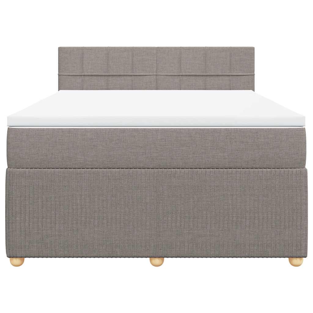 vidaXL Κρεβάτι Boxspring με Στρώμα Taupe 160x200 εκ. Υφασμάτινο