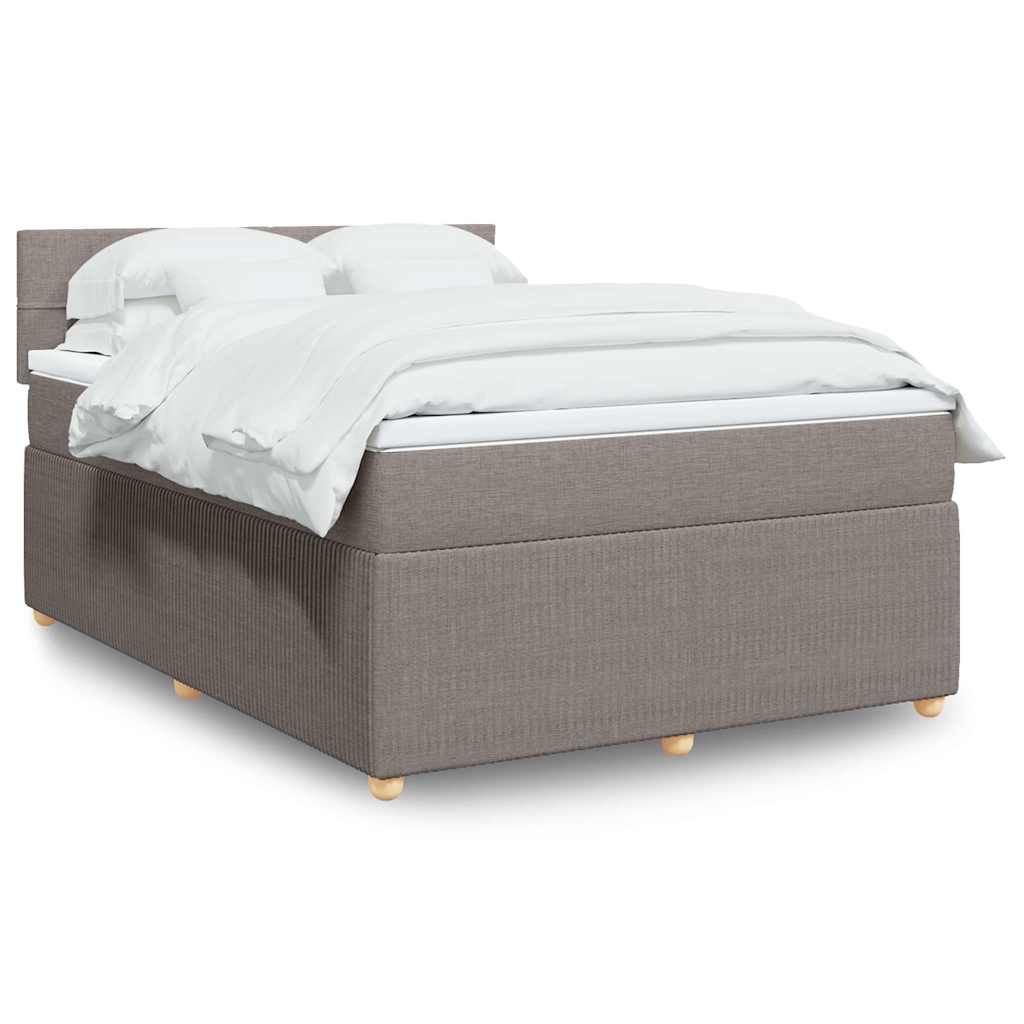 vidaXL Κρεβάτι Boxspring με Στρώμα Taupe 160x200 εκ. Υφασμάτινο