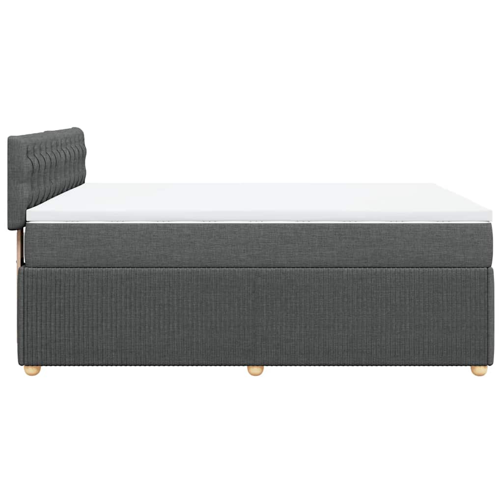 vidaXL Κρεβάτι Boxspring με Στρώμα Σκούρο Γκρι 160x200 εκ Υφασμάτινο