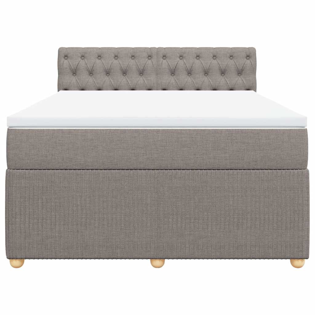 vidaXL Κρεβάτι Boxspring με Στρώμα Taupe 160x200 εκ. Υφασμάτινο