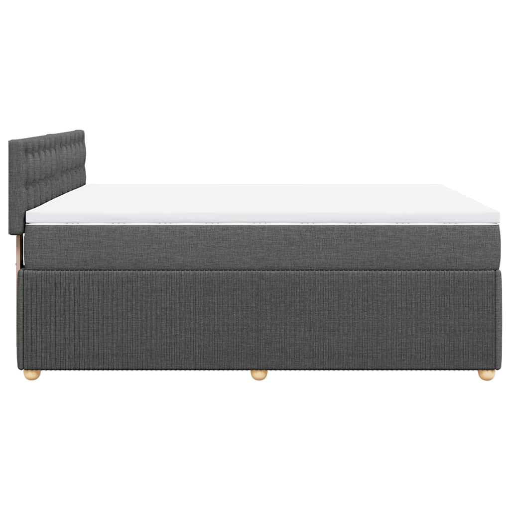 vidaXL Κρεβάτι Boxspring με Στρώμα Σκούρο Γκρι 160x200 εκ Υφασμάτινο