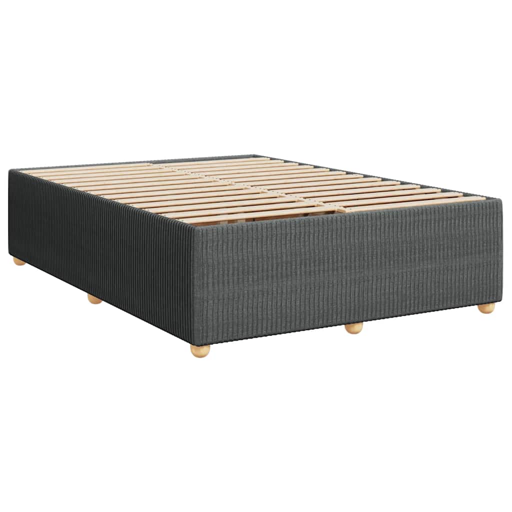 vidaXL Κρεβάτι Boxspring με Στρώμα Σκούρο Γκρι 160x200 εκ Υφασμάτινο