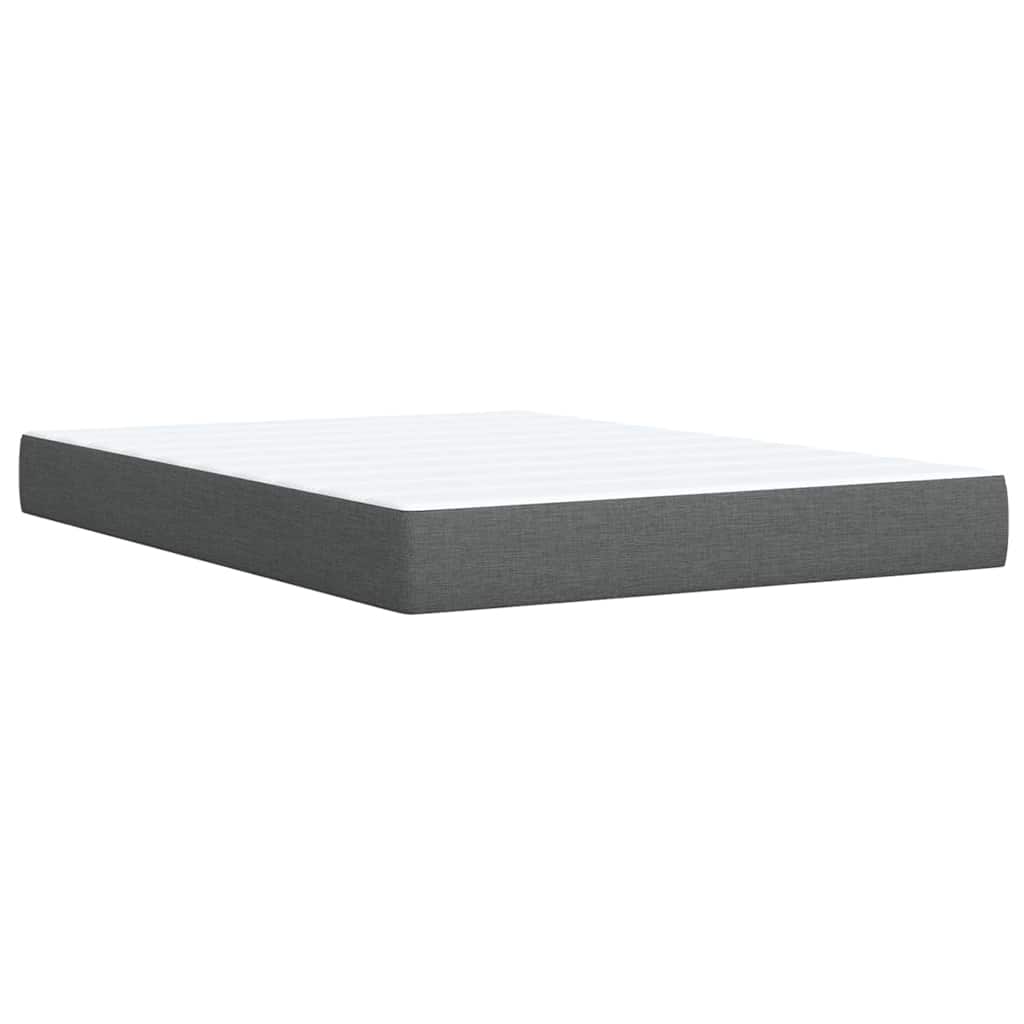 vidaXL Κρεβάτι Boxspring με Στρώμα Σκούρο Γκρι 160x200 εκ Υφασμάτινο