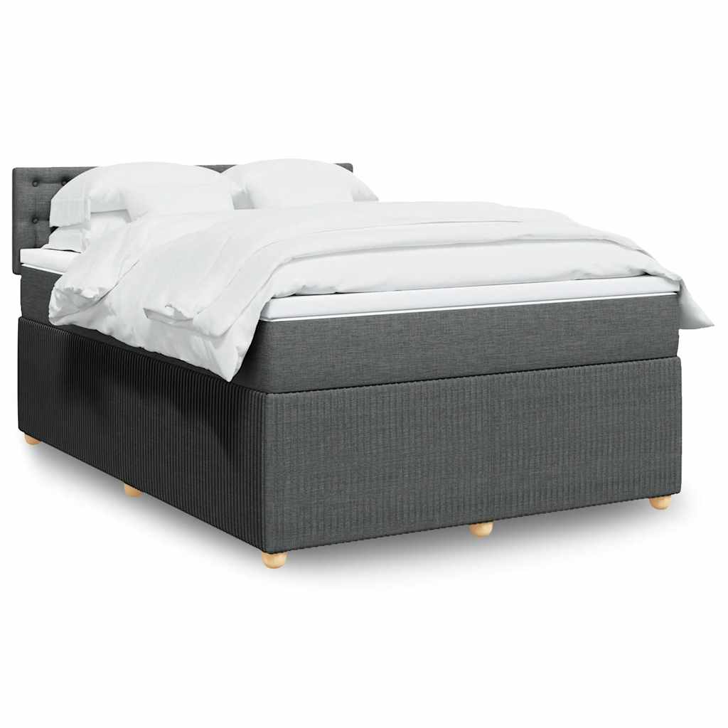 vidaXL Κρεβάτι Boxspring με Στρώμα Σκούρο Γκρι 160x200 εκ Υφασμάτινο
