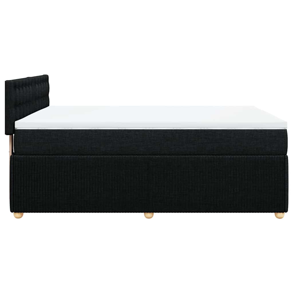 vidaXL Κρεβάτι Boxspring με Στρώμα Μαύρο 160x200 εκ. Υφασμάτινο