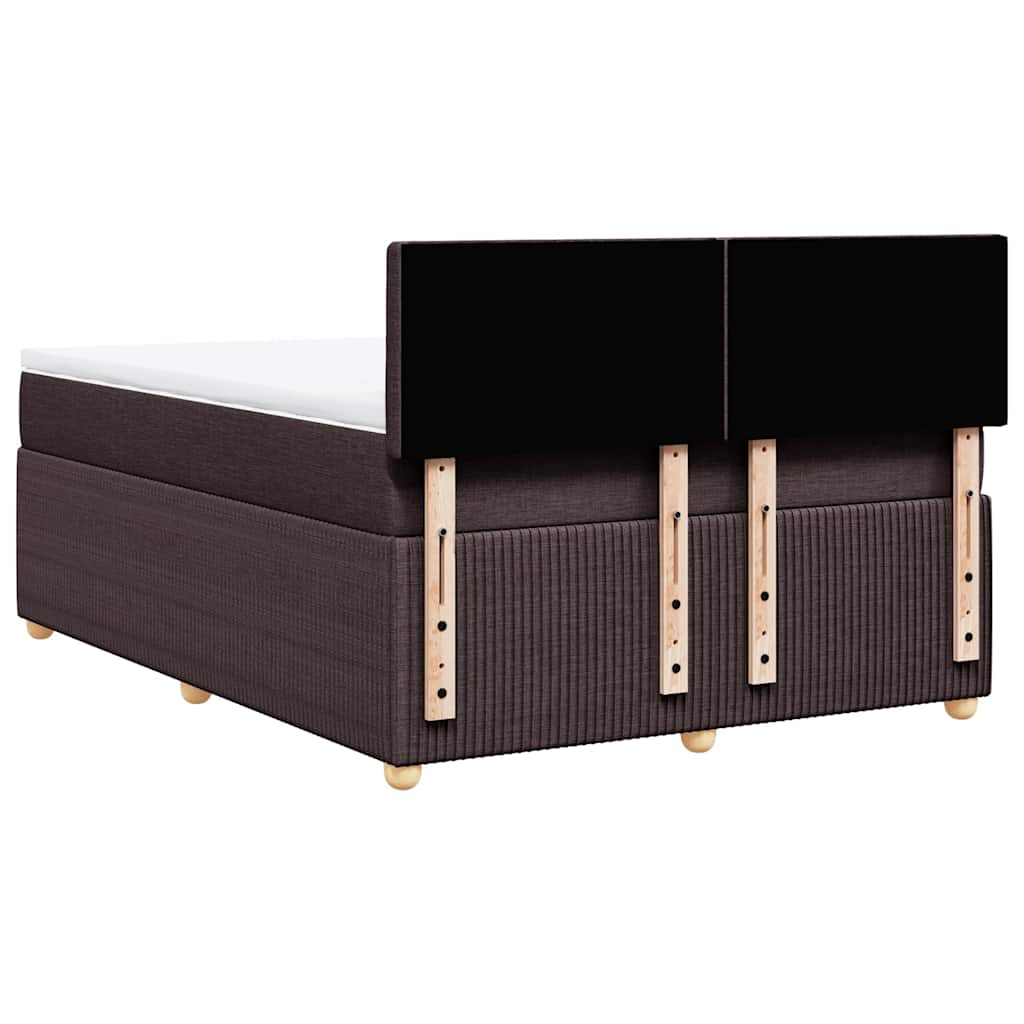 vidaXL Κρεβάτι Boxspring με Στρώμα Σκούρο Καφέ 160x200 εκ Υφασμάτινο