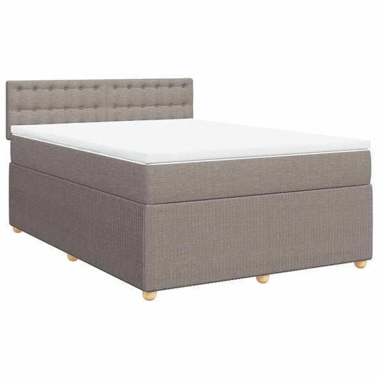vidaXL Κρεβάτι Boxspring με Στρώμα Taupe 160x200 εκ. Υφασμάτινο