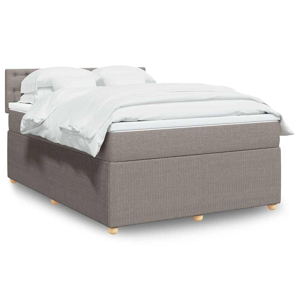 vidaXL Κρεβάτι Boxspring με Στρώμα Taupe 160x200 εκ. Υφασμάτινο