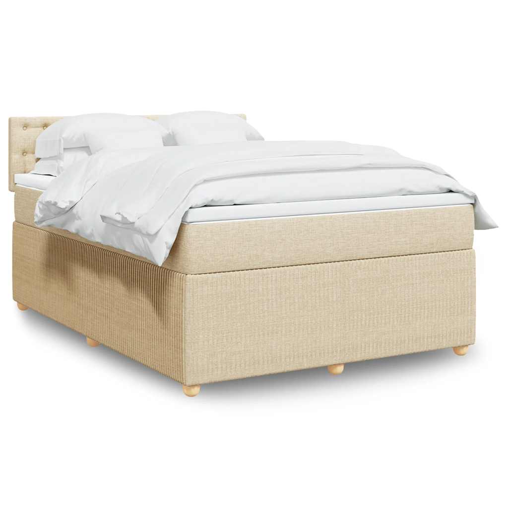 vidaXL Κρεβάτι Boxspring με Στρώμα Κρεμ 160x200 εκ. Υφασμάτινο