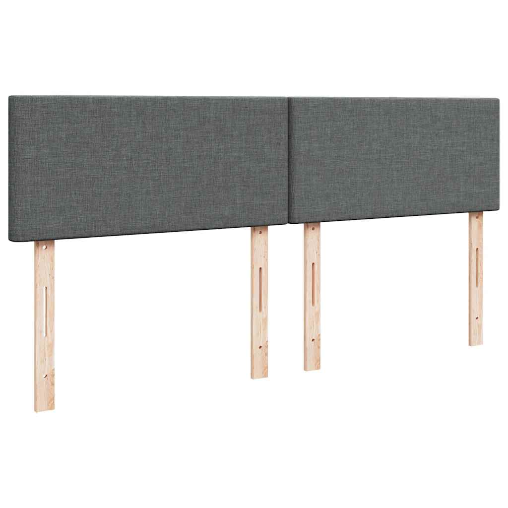 vidaXL Κρεβάτι Boxspring με Στρώμα Σκούρο Γκρι 180x200 εκ Υφασμάτιν