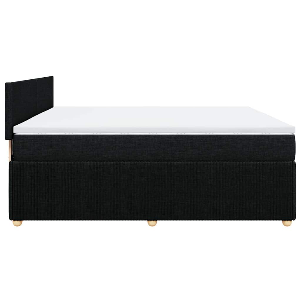 vidaXL Κρεβάτι Boxspring με Στρώμα Μαύρο 180x200 εκ. Υφασμάτινο