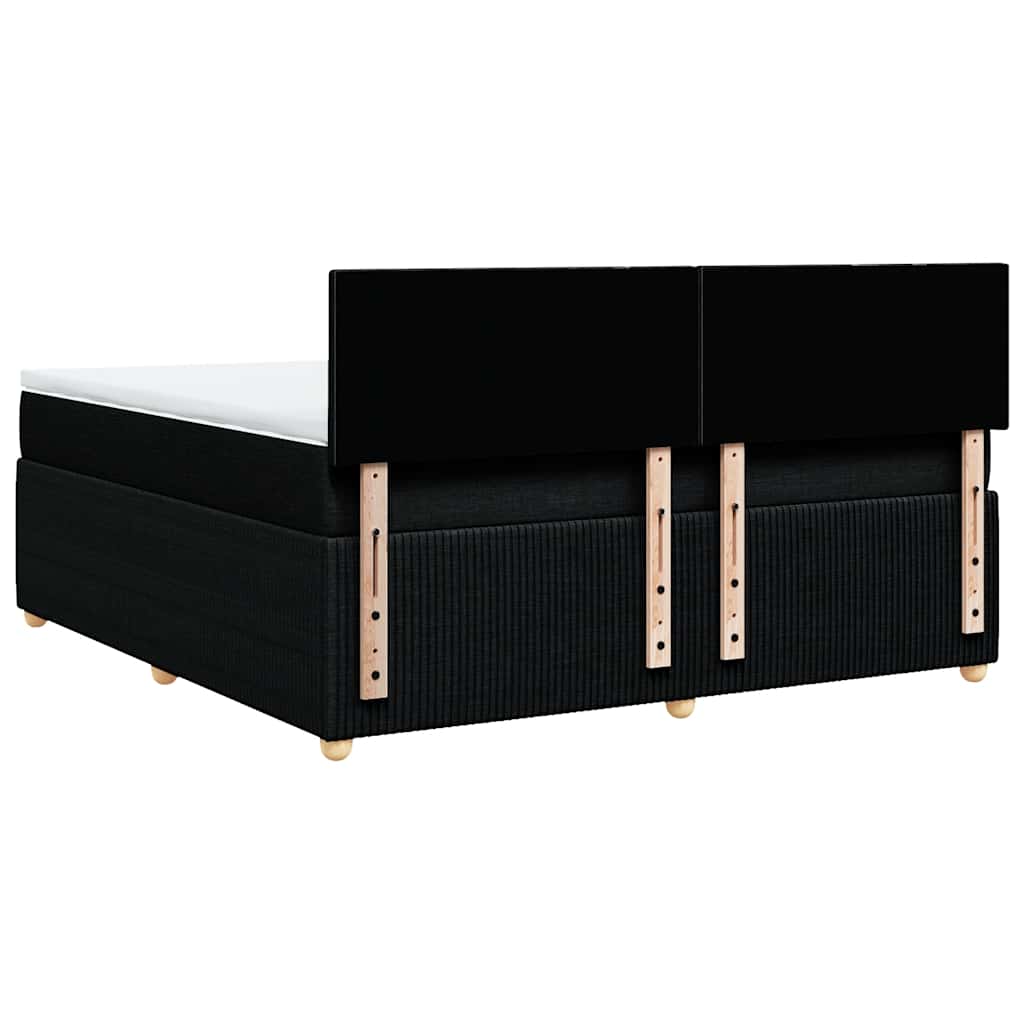 vidaXL Κρεβάτι Boxspring με Στρώμα Μαύρο 180x200 εκ. Υφασμάτινο