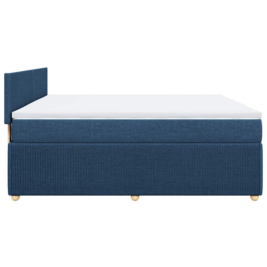 vidaXL Κρεβάτι Boxspring με Στρώμα Μπλε 180x200 εκ. Υφασμάτινο