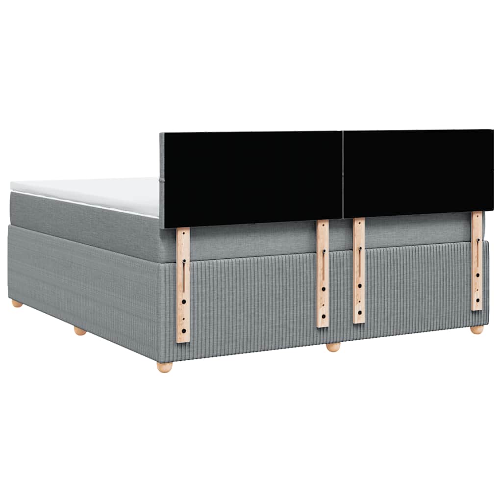 vidaXL Κρεβάτι Boxspring με Στρώμα Ανοιχτό Γκρι 180x200 εκ. Υφασμάτινο