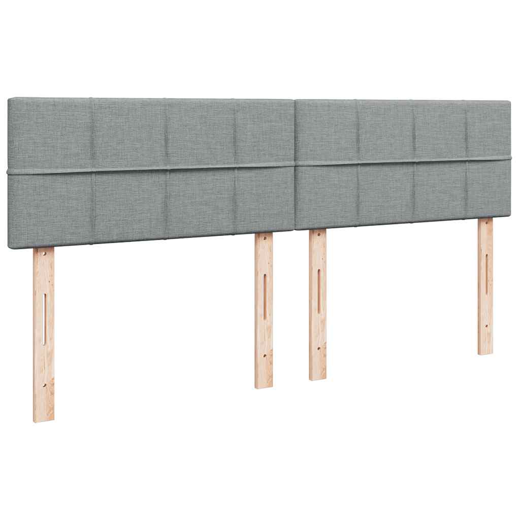 vidaXL Κρεβάτι Boxspring με Στρώμα Ανοιχτό Γκρι 180x200 εκ. Υφασμάτινο