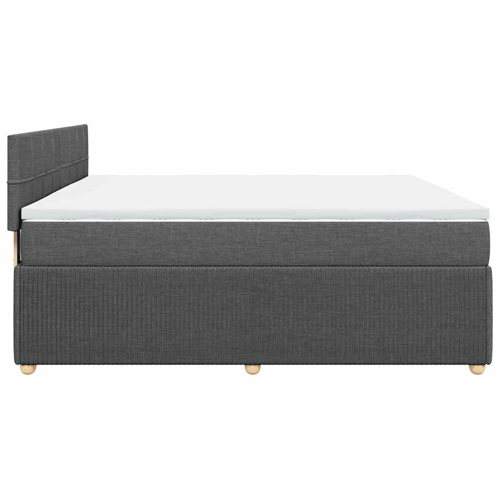 vidaXL Κρεβάτι Boxspring με Στρώμα Σκούρο Γκρι 180x200 εκ Υφασμάτιν