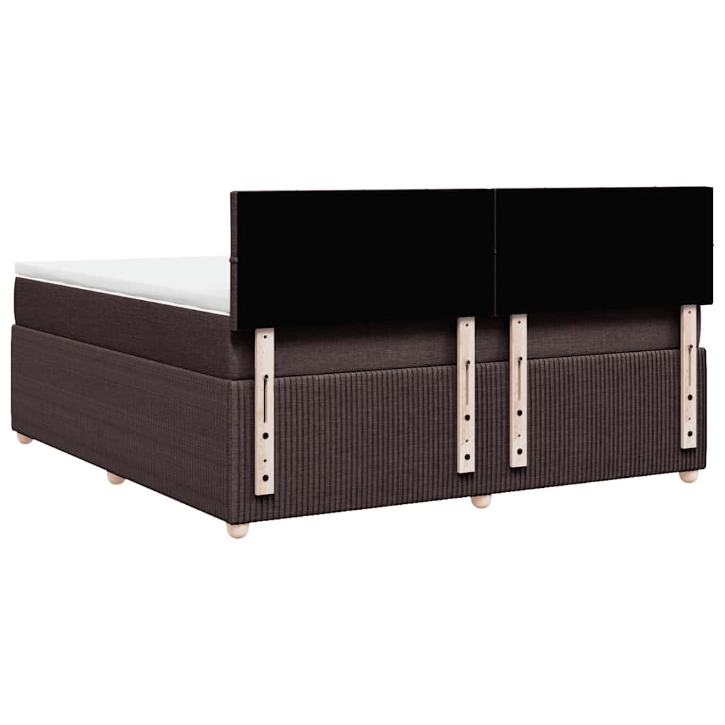vidaXL Κρεβάτι Boxspring με Στρώμα Σκούρο Καφέ 180x200 εκ Υφασμάτινο