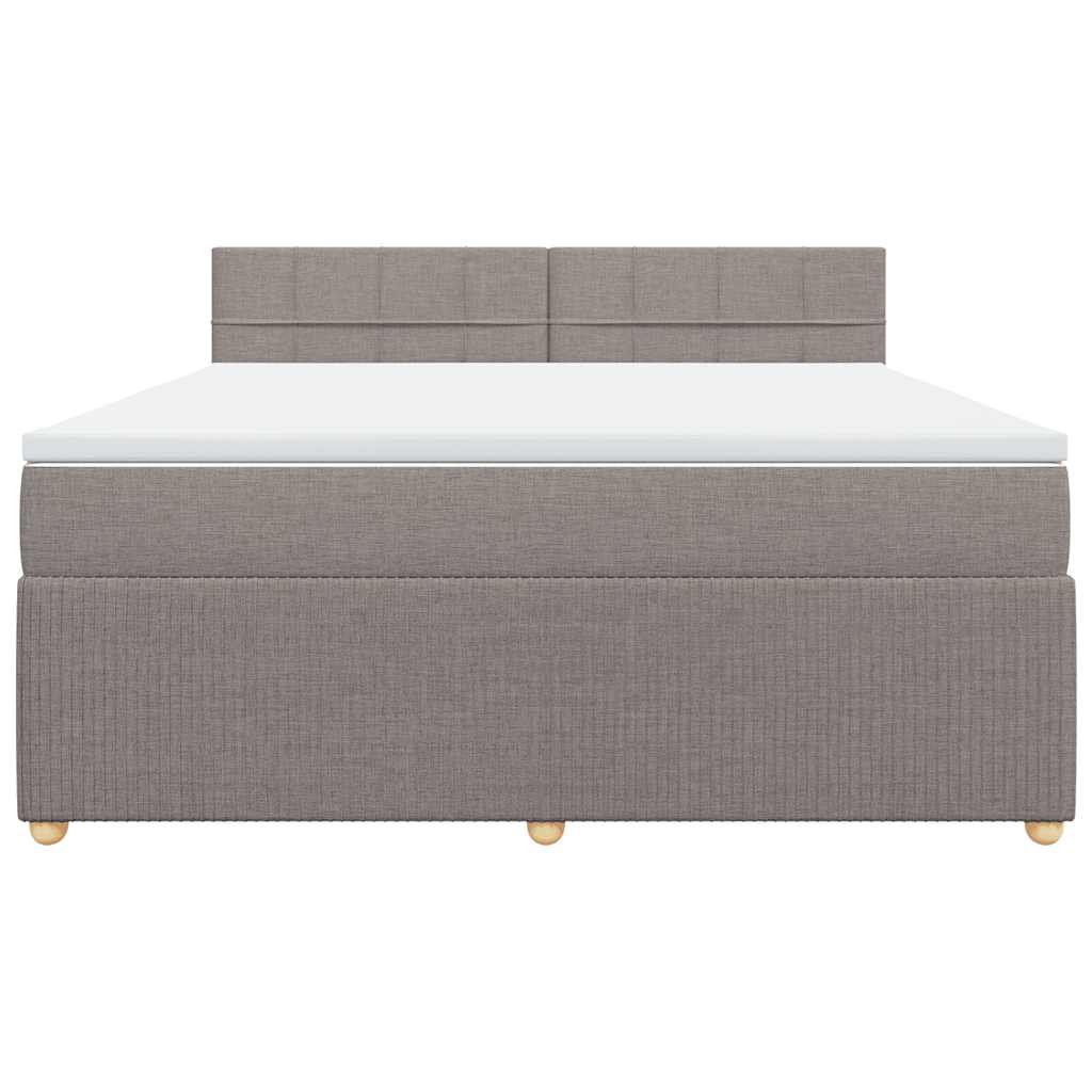 vidaXL Κρεβάτι Boxspring με Στρώμα Taupe 180x200 εκ. Υφασμάτινο