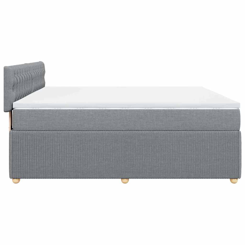 vidaXL Κρεβάτι Boxspring με Στρώμα Ανοιχτό Γκρι 180x200 εκ. Υφασμάτινο