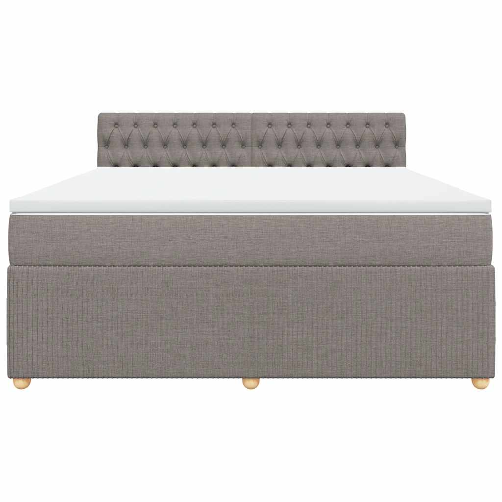 vidaXL Κρεβάτι Boxspring με Στρώμα Taupe 180x200 εκ. Υφασμάτινο