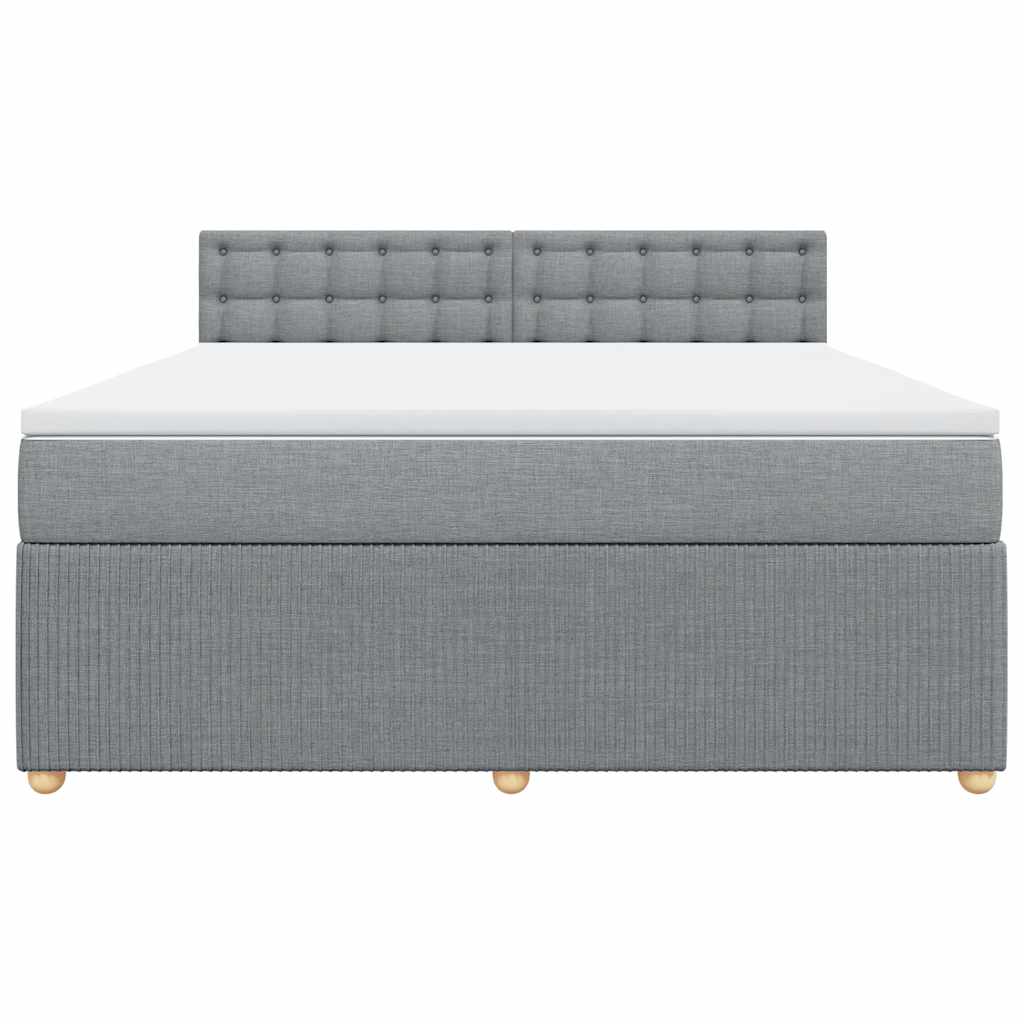 vidaXL Κρεβάτι Boxspring με Στρώμα Ανοιχτό Γκρι 180x200 εκ. Υφασμάτινο