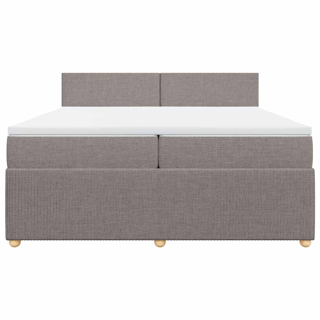 vidaXL Κρεβάτι Boxspring με Στρώμα Taupe 200x200 εκ. Υφασμάτινο