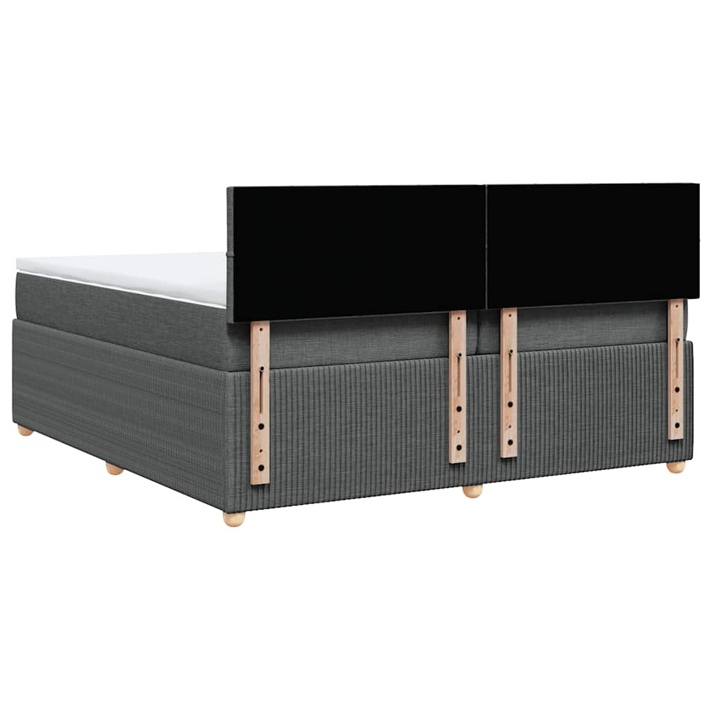 vidaXL Κρεβάτι Boxspring με Στρώμα Σκούρο Γκρι 200x200 εκ. Υφασμάτινο