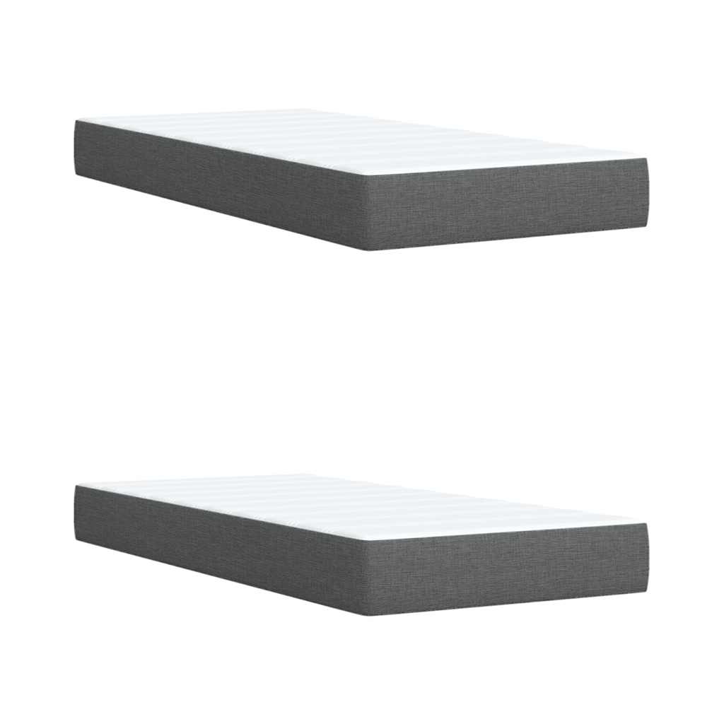 vidaXL Κρεβάτι Boxspring με Στρώμα Σκούρο Γκρι 200x200 εκ. Υφασμάτινο