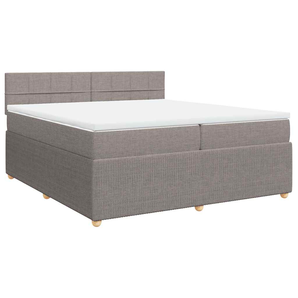 vidaXL Κρεβάτι Boxspring με Στρώμα Taupe 200x200 εκ. Υφασμάτινο