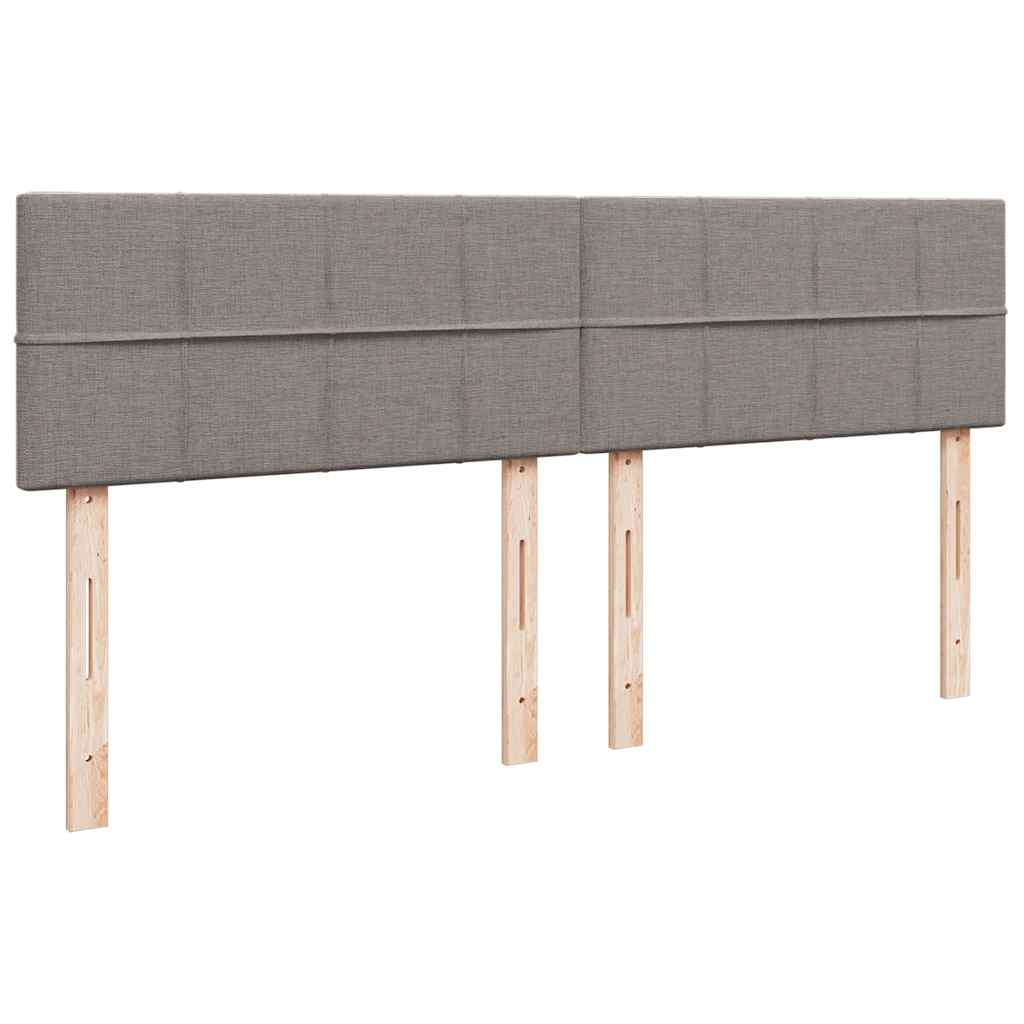 vidaXL Κρεβάτι Boxspring με Στρώμα Taupe 200x200 εκ. Υφασμάτινο