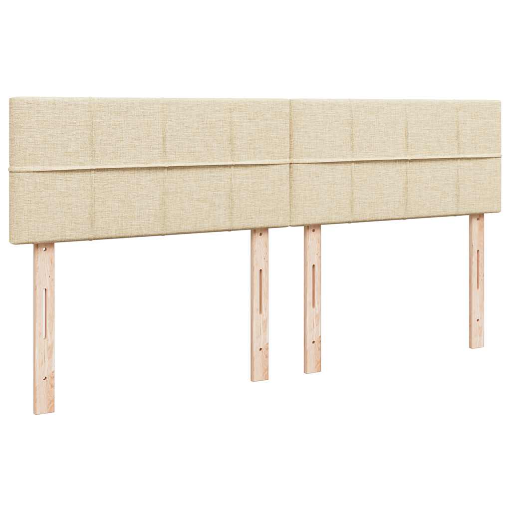 vidaXL Κρεβάτι Boxspring με Στρώμα Κρεμ 200x200 εκ. Υφασμάτινο
