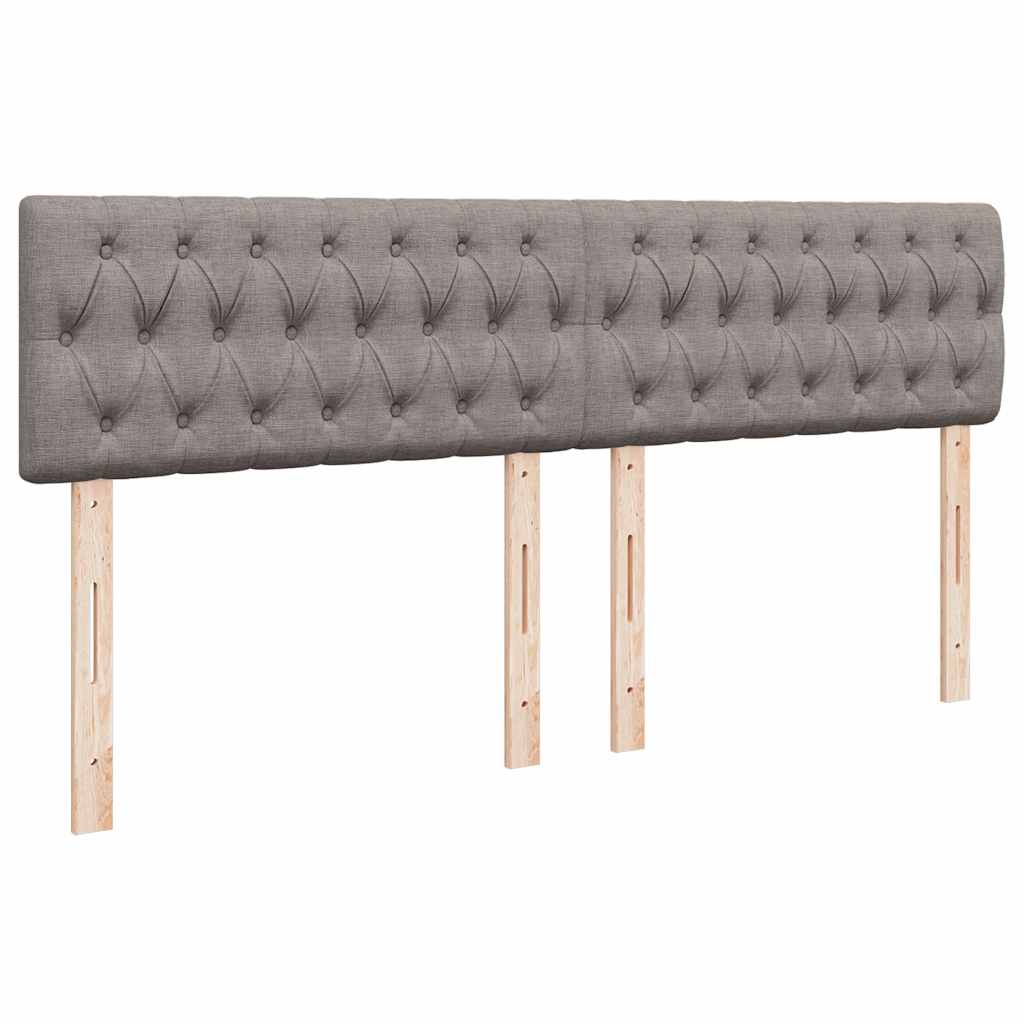 vidaXL Κρεβάτι Boxspring με Στρώμα Taupe 200x200 εκ. Υφασμάτινο