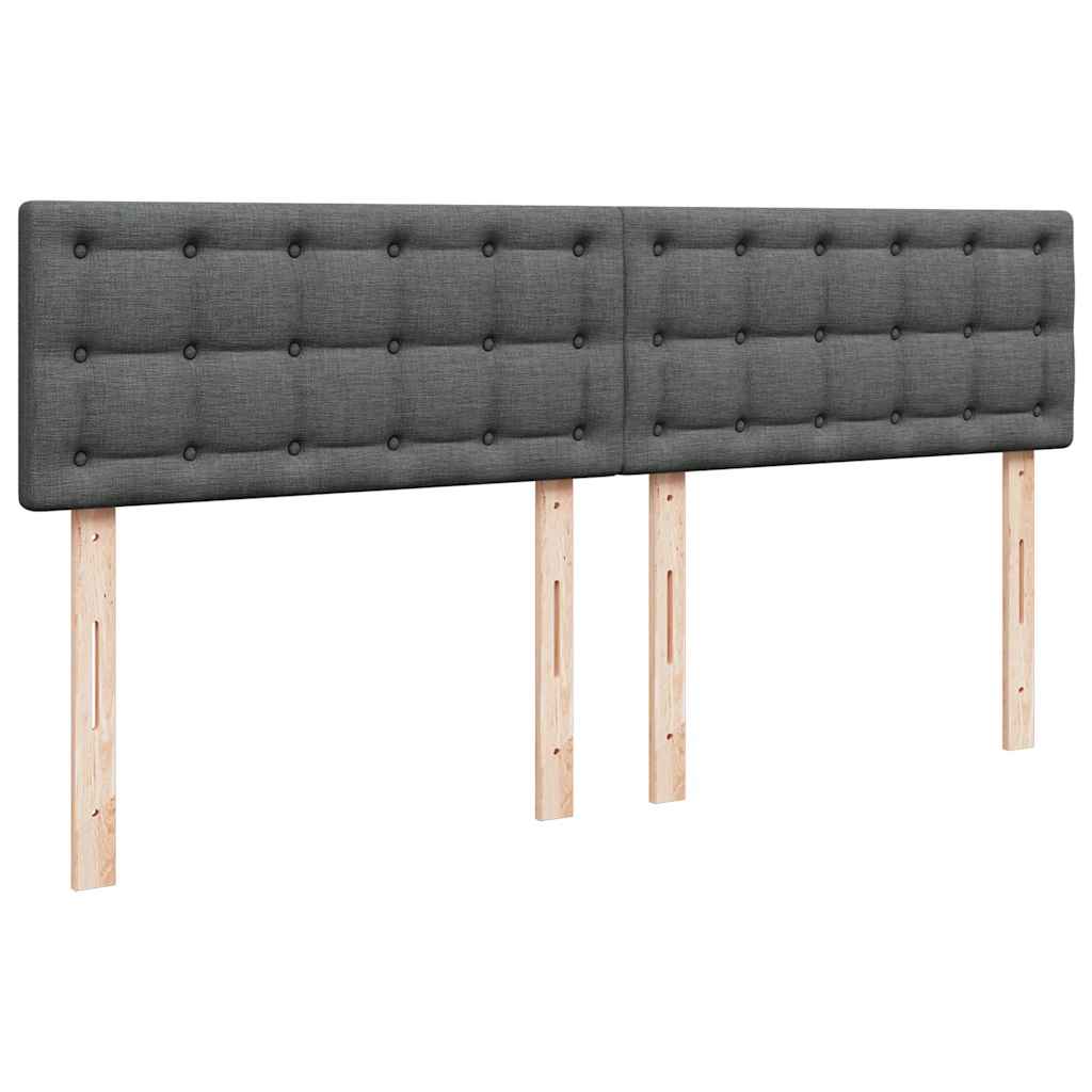 vidaXL Κρεβάτι Boxspring με Στρώμα Σκούρο Γκρι 200x200 εκ. Υφασμάτινο