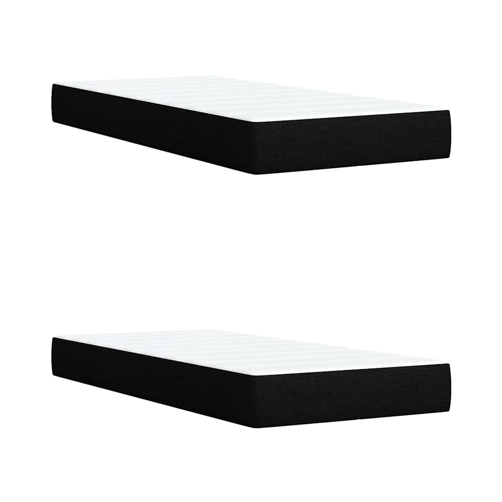 vidaXL Κρεβάτι Boxspring με Στρώμα Μαύρο 200x200 εκ. Υφασμάτινο