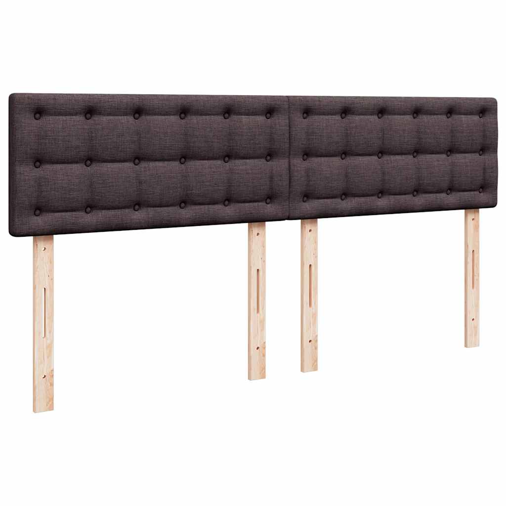 vidaXL Κρεβάτι Boxspring με Στρώμα Σκούρο Καφέ 200x200 εκ. Υφασμάτινο