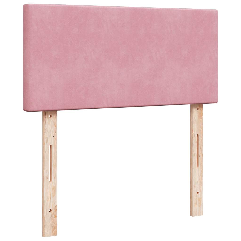 vidaXL Κρεβάτι Boxspring με Στρώμα Ροζ 80 x 200 εκ. Βελούδινο