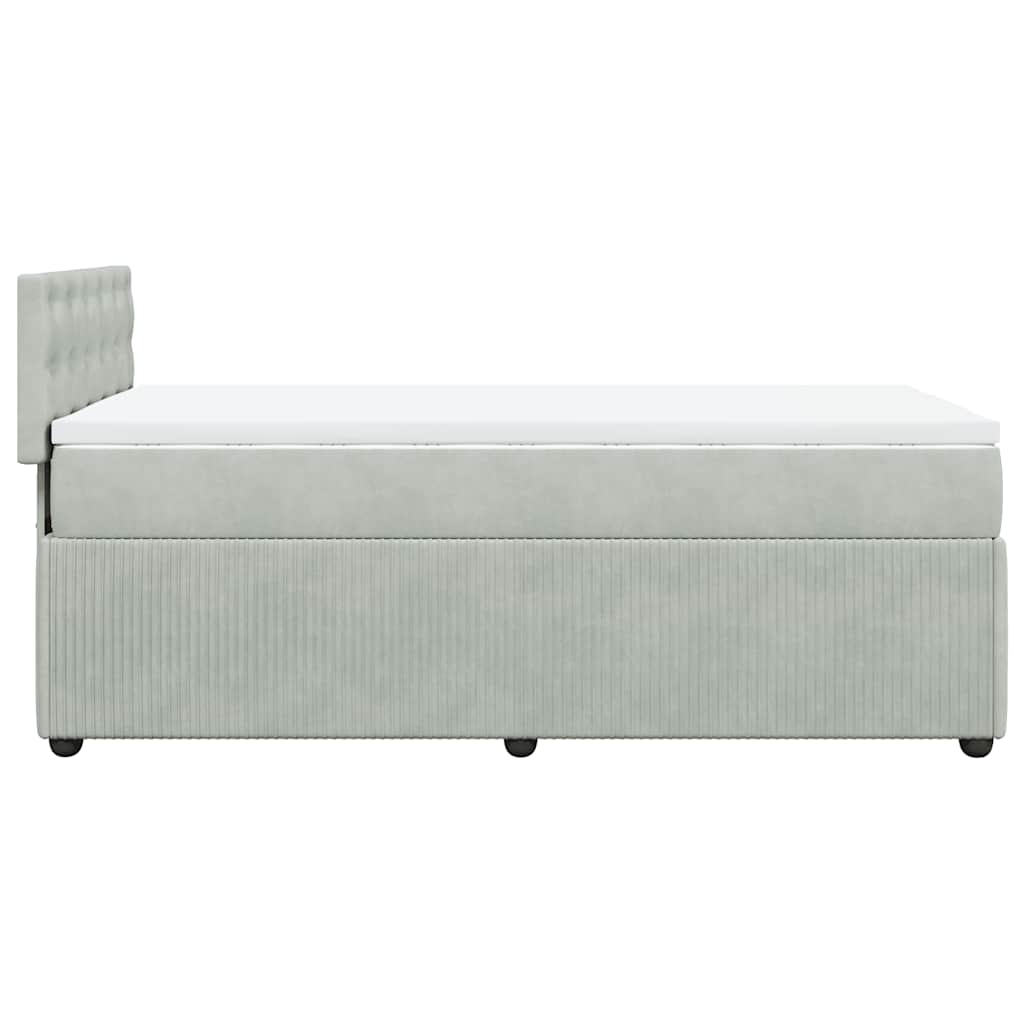 vidaXL Κρεβάτι Boxspring με Στρώμα Ανοιχτό Γκρι 80x200 εκ. Βελούδινο