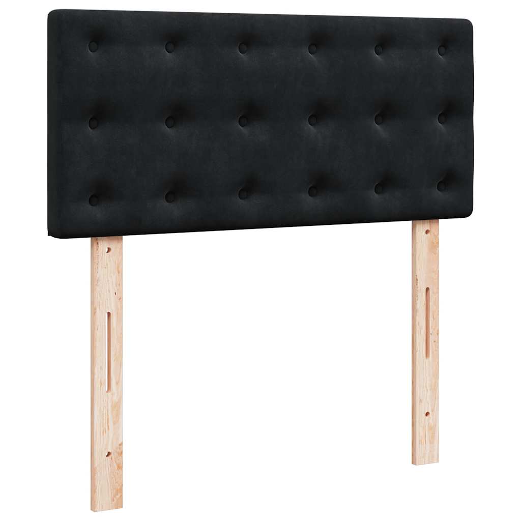 vidaXL Κρεβάτι Boxspring με Στρώμα Μαύρο 90x200 εκ. Βελούδινο