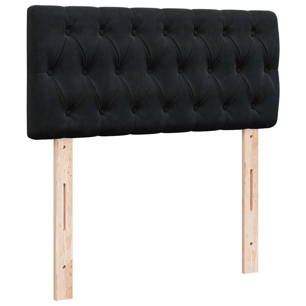 vidaXL Κρεβάτι Boxspring με Στρώμα Μαύρο 90x200 εκ. Βελούδινο