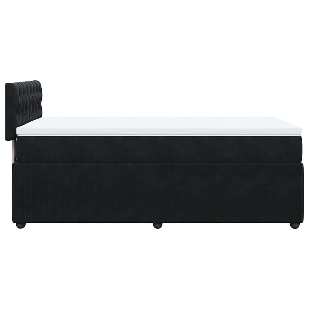 vidaXL Κρεβάτι Boxspring με Στρώμα Μαύρο 90x200 εκ. Βελούδινο