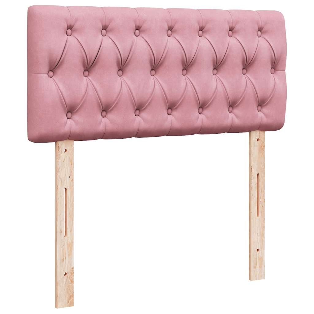 vidaXL Κρεβάτι Boxspring με Στρώμα Ροζ 100x200 εκ. Βελούδινο