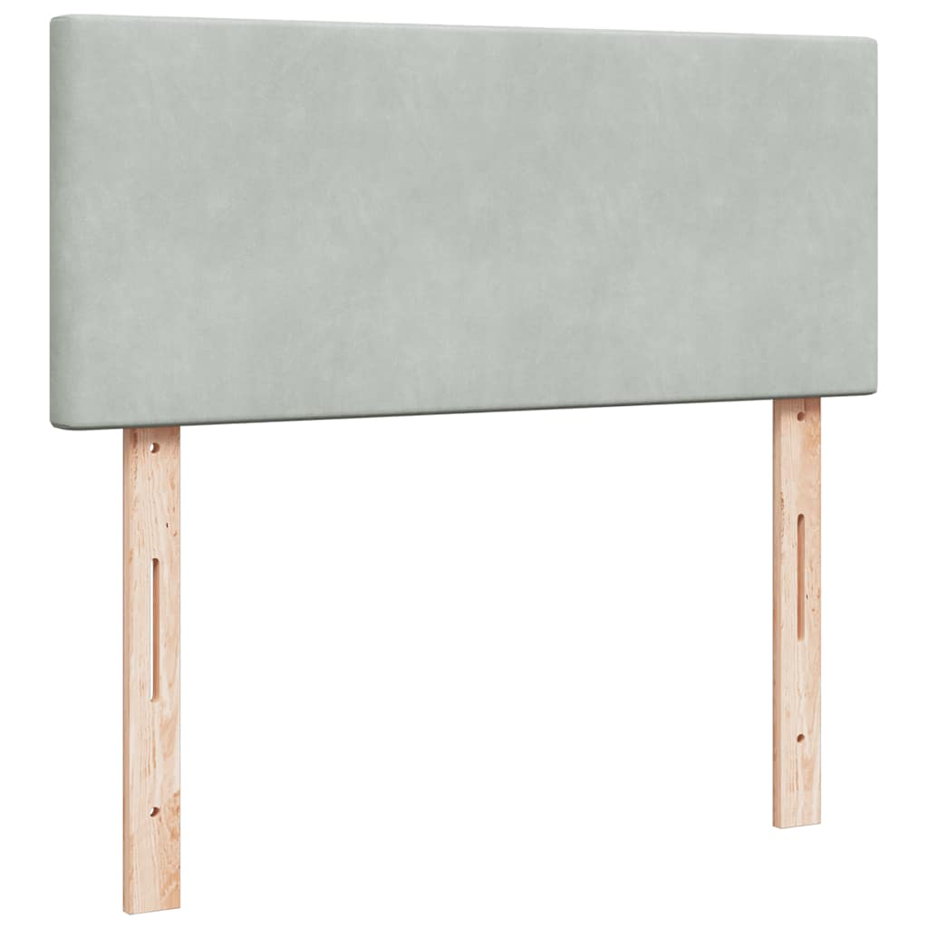 vidaXL Κρεβάτι Boxspring με Στρώμα Ανοιχτό Γκρι 120x190 εκ. Βελούδινο