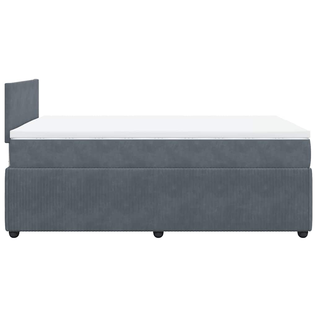 vidaXL Κρεβάτι Boxspring με Στρώμα Σκούρο Γκρι 120x190 εκ. Βελούδινο